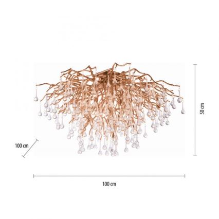 Paul Neuhaus 8092-11 - Přisazený lustr ICICLE 14xG9/40W/230V pr. 100 cm mosaz