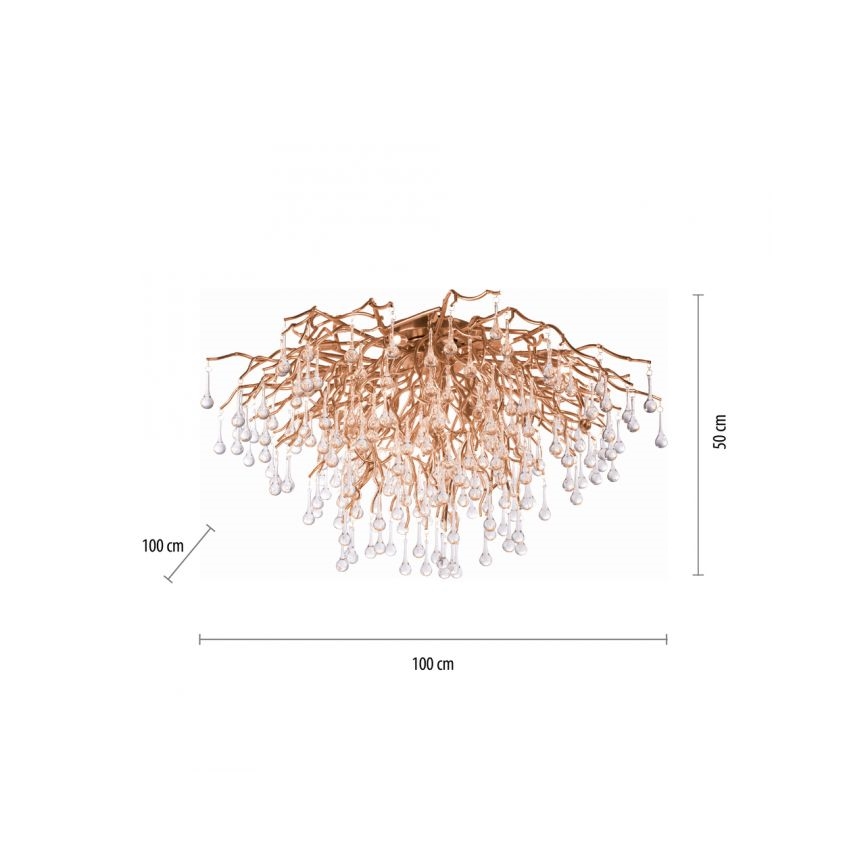 Paul Neuhaus 8092-11 - Přisazený lustr ICICLE 14xG9/40W/230V pr. 100 cm mosaz