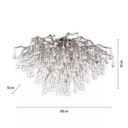 Paul Neuhaus 8092-55 - Přisazený lustr ICICLE 14xG9/40W/230V pr. 100 cm lesklý chrom