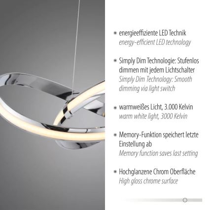 Paul Neuhaus 8291-17 - LED Stmívatelný lustr na lanku MELINDA LED/30W/230V