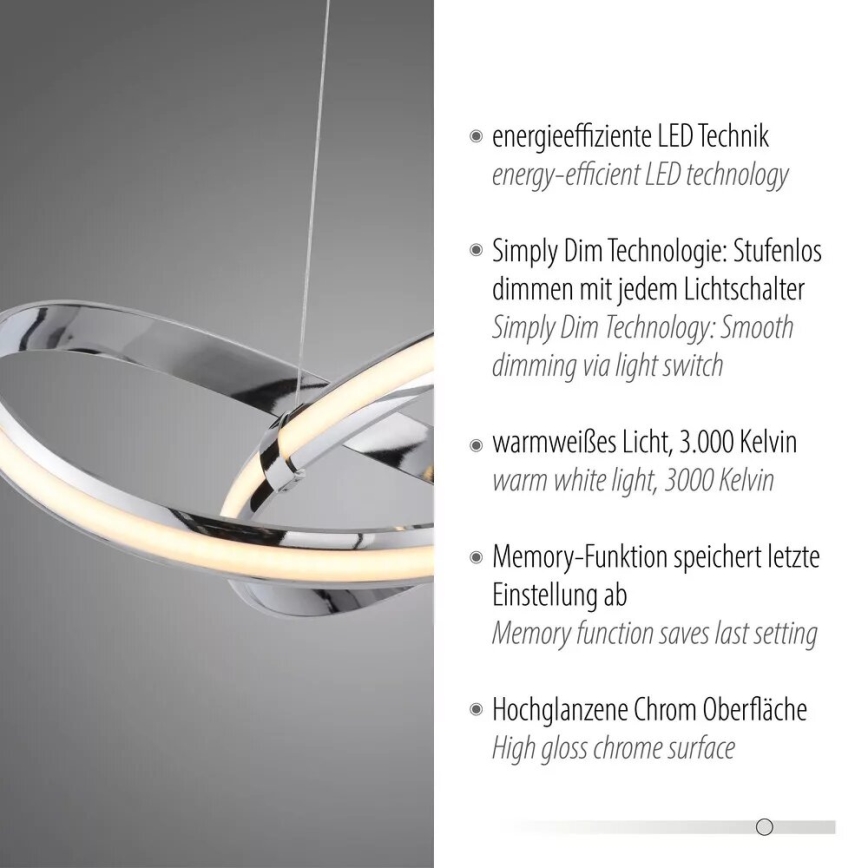 Paul Neuhaus 8291-17 - LED Stmívatelný lustr na lanku MELINDA LED/30W/230V