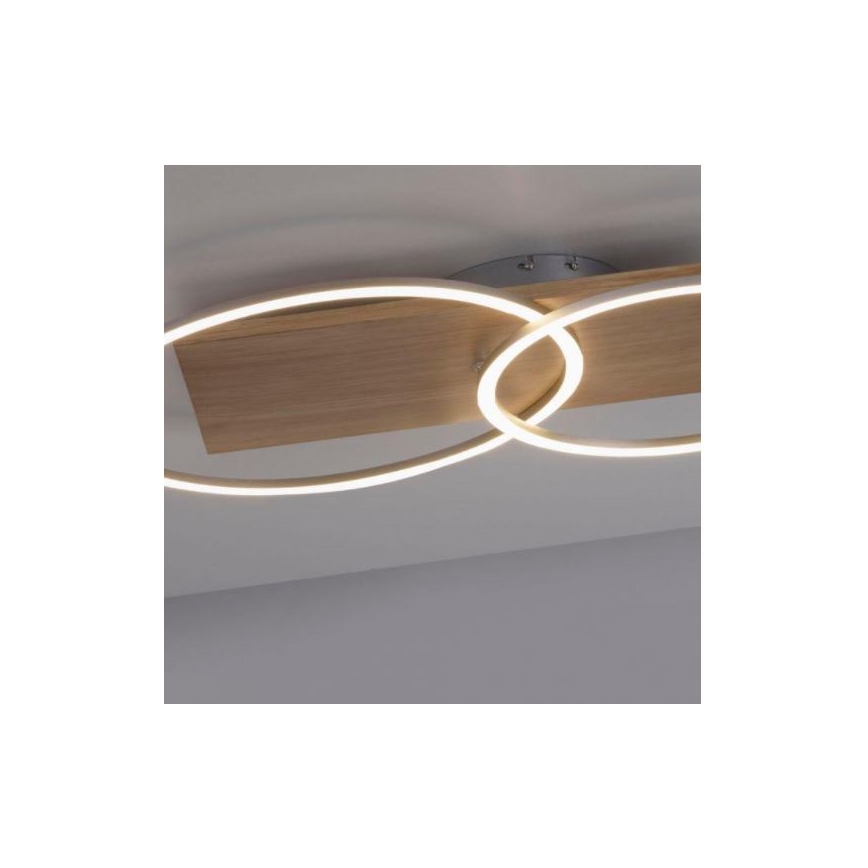 Paul Neuhaus 8329-79 - LED Stmívatelný přisazený lustr PALMA LED/26W/230V 2700-5000K borovice + dálkové ovládání
