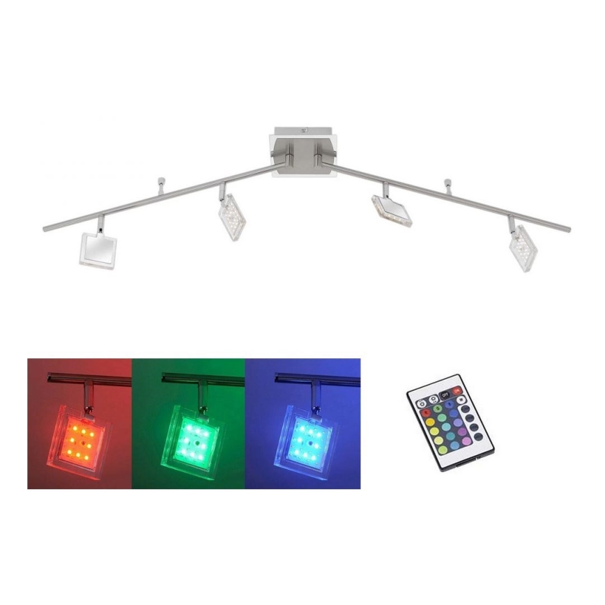 Paul Neuhaus 8644-17 - LED RGB Bodové svítidlo DAAN 4xLED/3,7W/230V + dálkové ovládání