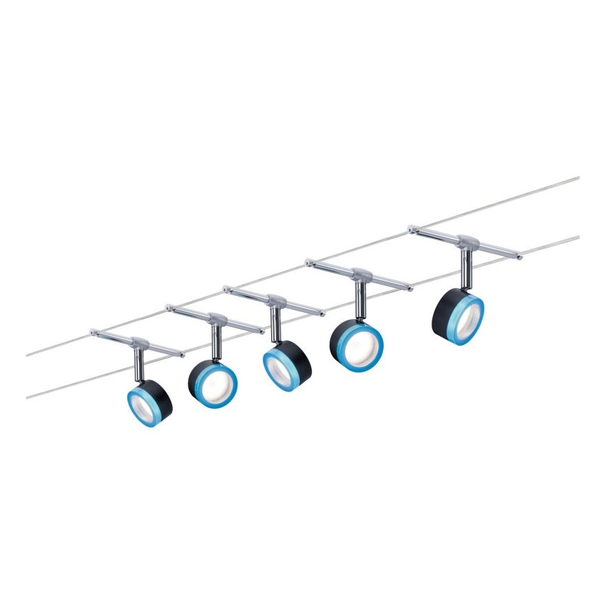 Paulmann 3982 - SADA 5xLED/4W Bodové svítidlo do lankového systému TIP 230V