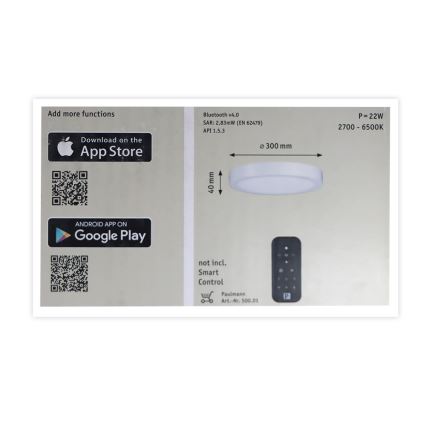 Paulmann 50010 - LED/21W Stmívatelné stropní svítidlo NOX SMART HOME 230V 2700-6500K