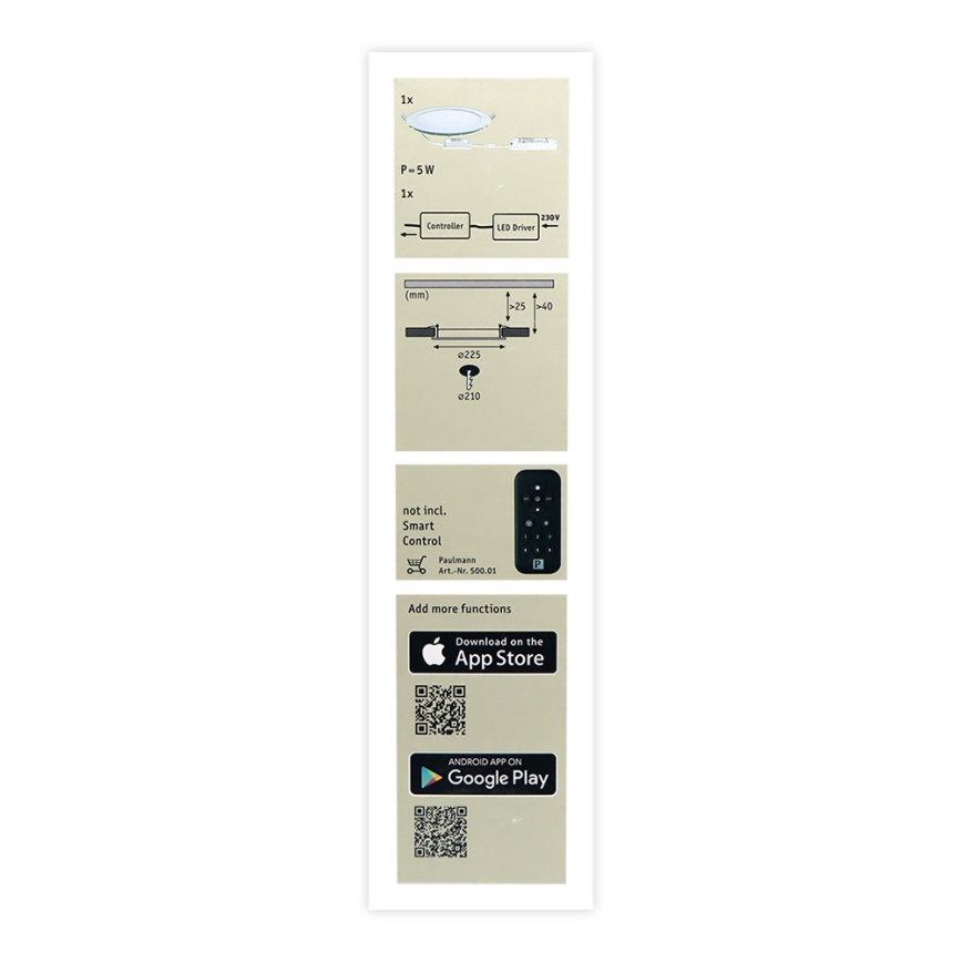 Paulmann 50026 - LED RGBW/3,5W IP44 Stmívatelné koupelnové podhledové svítidlo SMART HOME 230V 2700-6500K