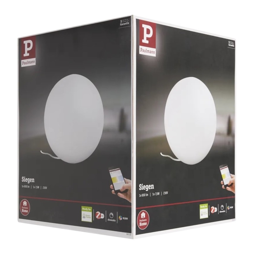 Paulmann 50102 - LED RGBW E27/7,5W Stmívatelná stolní lampa SMART HOME 230V 2700-6500K