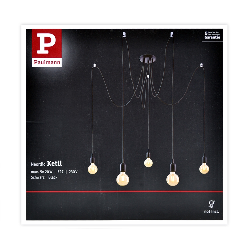 Paulmann 50389 - Lustr na lanku NEORDIC 5xE27/20W/230V pavouk
