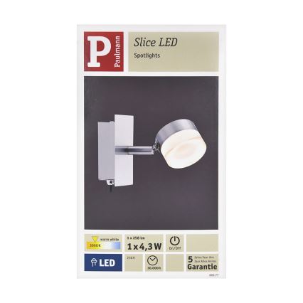 Paulmann 60377 - LED/4,3W Nástěnné bodové svítidlo SLICE 230V