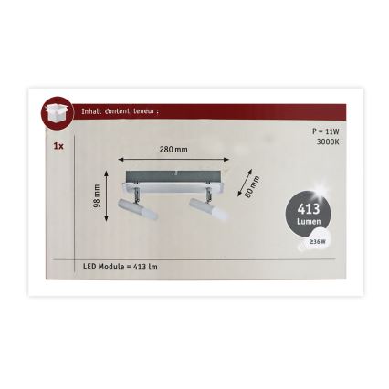 Paulmann 66635 - 2xLED/4,5W Bodové svítidlo LAUNCHER 230V