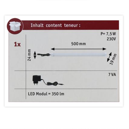 Paulmann 70449 - LED/5,5W Podlinkové svítidlo CUBE LINE 230V 50 cm