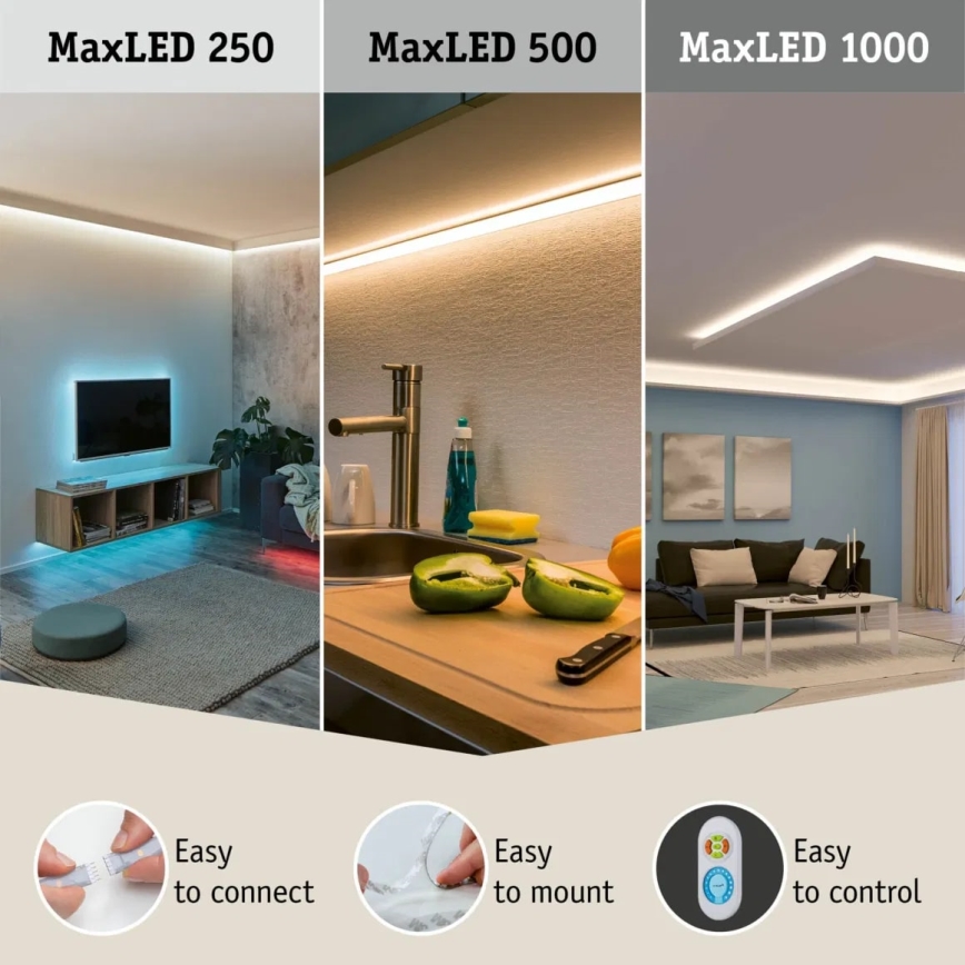 Paulmann 70623 - LED/10W IP44 Stmívatelný koupelnový pásek MAXLED 1,5 m 2700-6500K 230V + dálkové ovládání