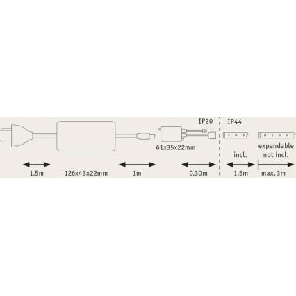 Paulmann 70623 - LED/10W IP44 Stmívatelný koupelnový pásek MAXLED 1,5 m 2700-6500K 230V + dálkové ovládání