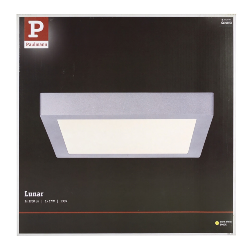 Paulmann 70650 - LED/17W Stropní svítidlo LUNAR 230V 30x30 cm matný chrom