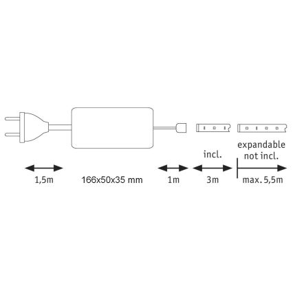 Paulmann 70669 - LED/35W IP44 Stmívatelný koupelnový pásek MAXLED 3 m 6500K 230V
