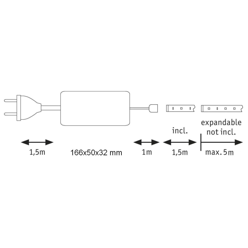 Paulmann 70672 - LED/18W IP44 Stmívatelný koupelnový pásek MAXLED 1,5 m 2700K 230V
