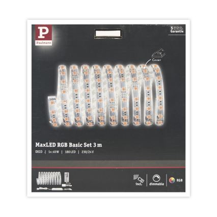 Paulmann 70673 - LED RGB/40W Stmívatelný pásek MAXLED 3m 230V + dálkové ovládání