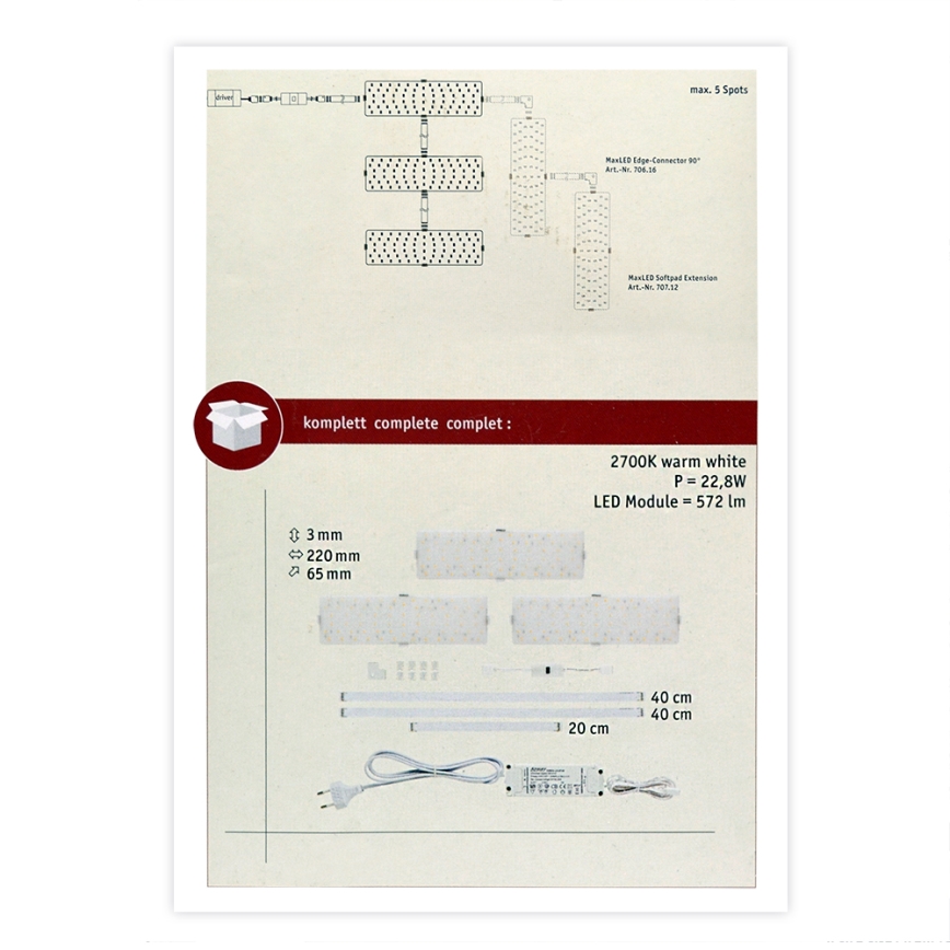 Paulmann 70709 - SADA 3xLED/6,6W Osvětlení nábytku se senzorem SOFTPAD 230V