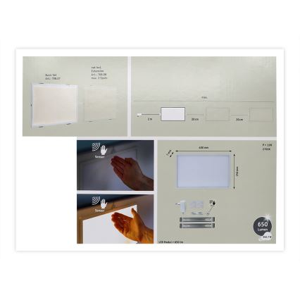 Paulmann 70807 - LED/8W Stmívatelný panel se senzorem GLOW 24/230V