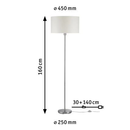 Paulmann 70922 - 1xE27/60W Stojací lampa TESSA 230V