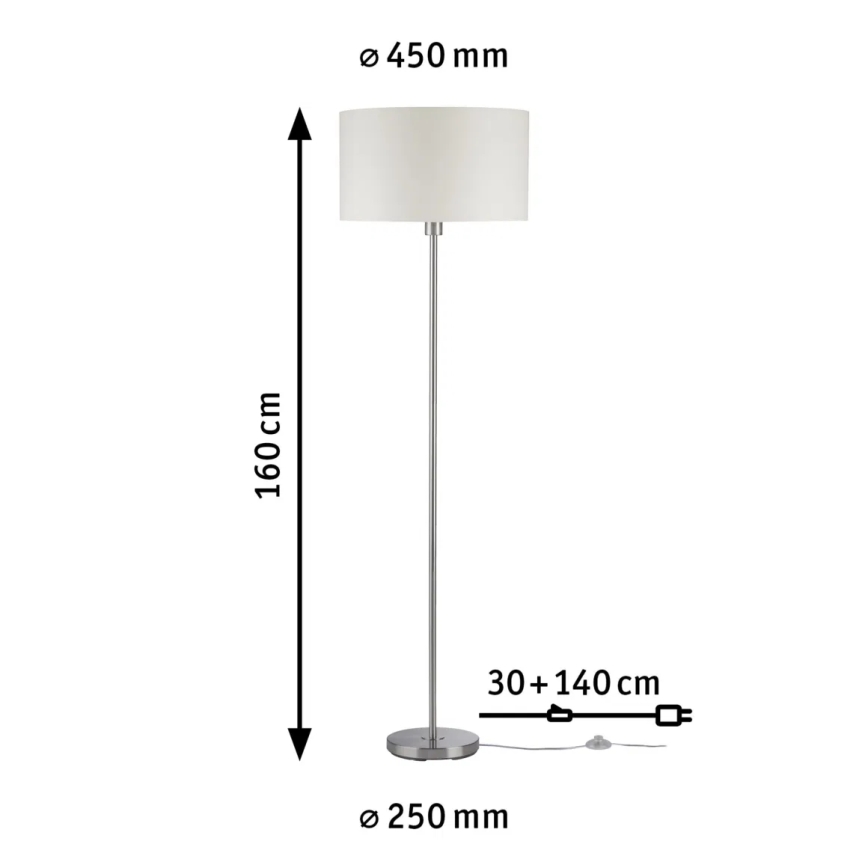 Paulmann 70922 - 1xE27/60W Stojací lampa TESSA 230V