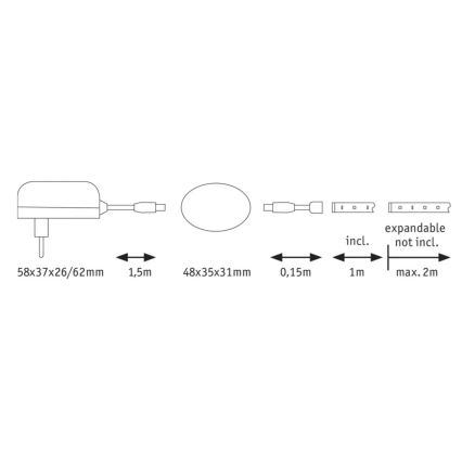 Paulmann 70955 - LED/3W Pásek se senzorem 1m YOURLED 230V