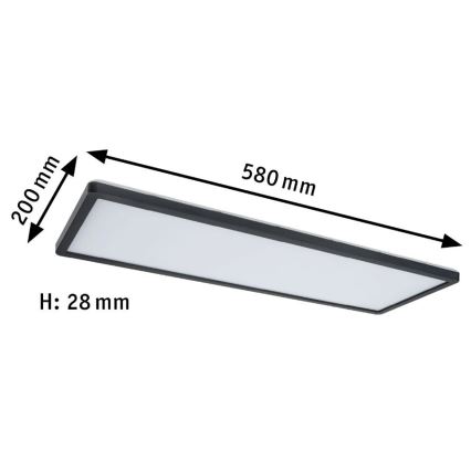 Paulmann 71003 - LED/22W Stmívatelný panel ATRIA 230V 3000K 20x58 cm černá