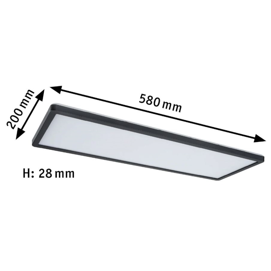 Paulmann 71003 - LED/22W Stmívatelný panel ATRIA 230V 3000K 20x58 cm černá