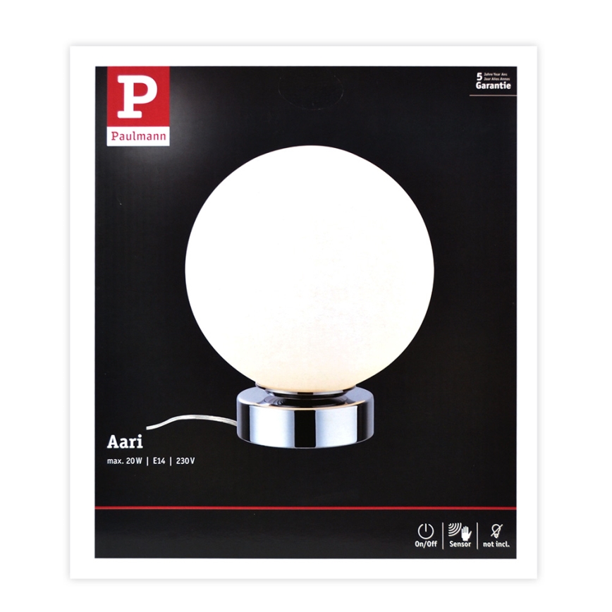 Paulmann 77057 - 1xE14/20W Stmívatelná dotyková stolní lampa AARI 230V