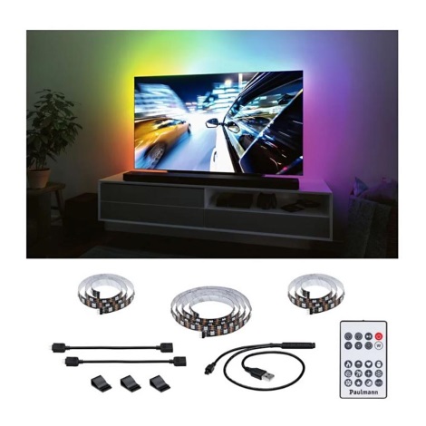 Paulmann 78880 - LED/3,5W RGB Stmívatelný pásek pro TV 2m ZOLL 5V + dálkové ovládání