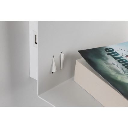 Paulmann 78913 - LED/2,5W + 1xE27/40W Nástěnné svítidlo s poličkou a USB MERANI 230V bílá