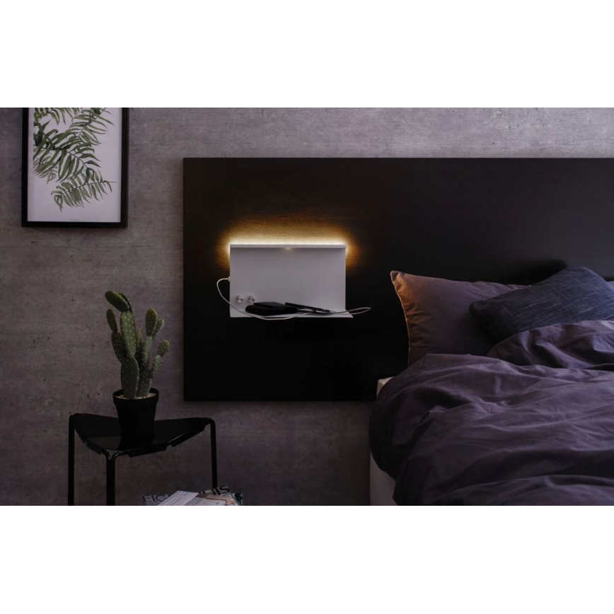 Paulmann 78919 - LED/4,5W Stmívatelné svítidlo s poličkou a USB + LED/1,6W 230V