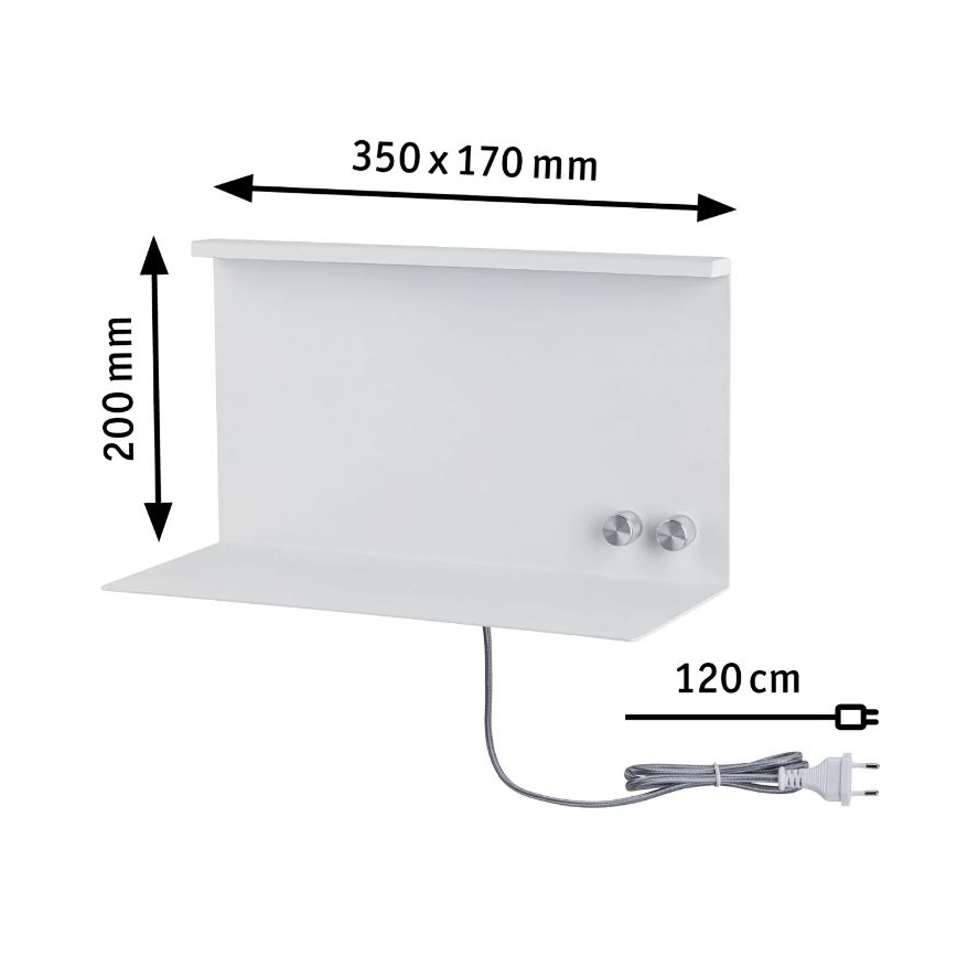 Paulmann 78919 - LED/4,5W Stmívatelné svítidlo s poličkou a USB + LED/1,6W 230V
