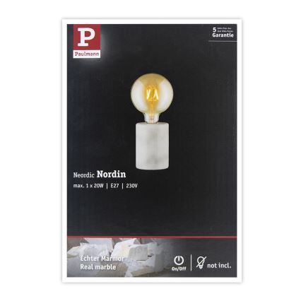Paulmann 79601 - 1xE27/20W Stolní lampa NORDIN 230V