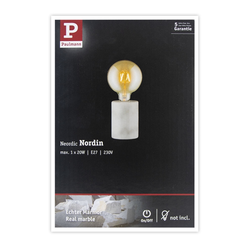 Paulmann 79601 - 1xE27/20W Stolní lampa NORDIN 230V