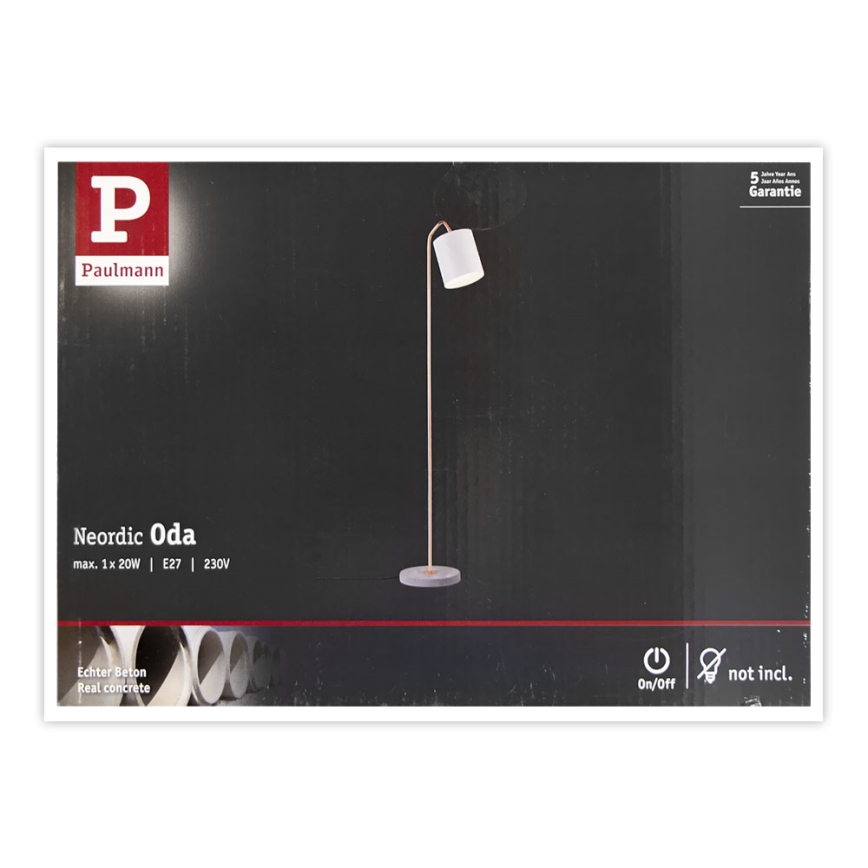 Paulmann 79625 - 1xE27/20W Stojací lampa NEORDIC ODA 230V