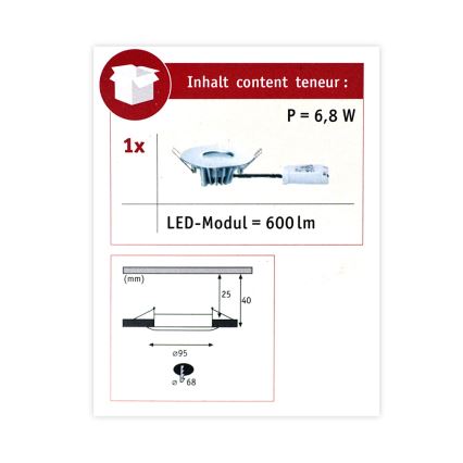 Paulmann 79668 - LED/5,3W IP44 Stmívatelné koupelnové podhledové svítidlo HOUSE 230V