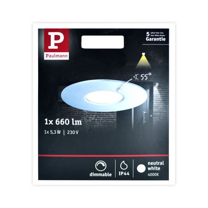 Paulmann 79669 - LED/5,3W IP44 Stmívatelné koupelnové podhledové svítidlo HOUSE 230V