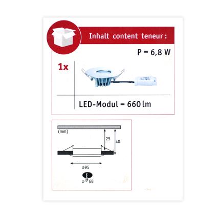 Paulmann 79669 - LED/5,3W IP44 Stmívatelné koupelnové podhledové svítidlo HOUSE 230V