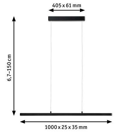 Paulmann 79693 - LED/42W Stmívatelný lustr na lanku LENTO 230V černá