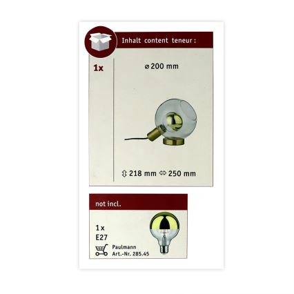 Paulmann 79727 - 1xE27/20W Stolní lampa ESBEN 230V