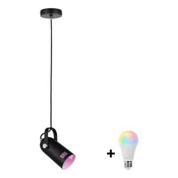 Paulmann 79766 - LED RGBW 1xE27/9W Lustr na lanku LAVEA 230V černá