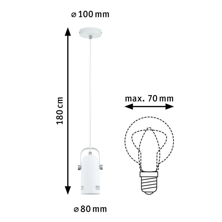 Paulmann 79767 - LED RGBW 1xE27/12W Lustr na lanku LAVEA 230V bílá