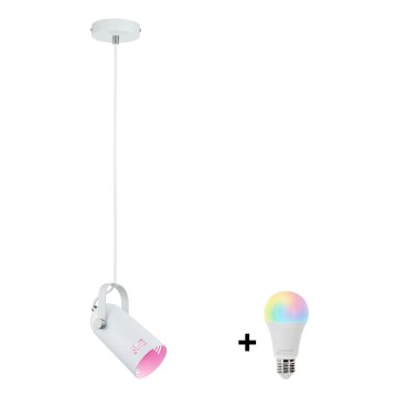 Paulmann 79767 - LED RGBW 1xE27/9W Lustr na lanku LAVEA 230V bílá