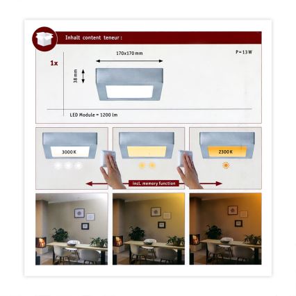 Paulmann 79791 - LED/10,2W Stropní svítidlo CARPO 230V 2300-3000K