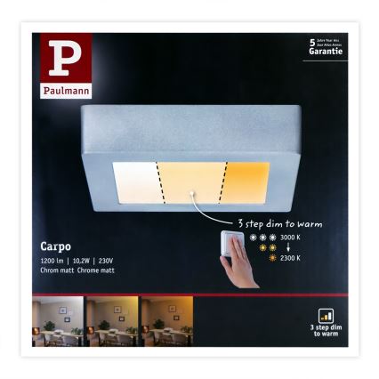 Paulmann 79791 - LED/10,2W Stropní svítidlo CARPO 230V 2300-3000K