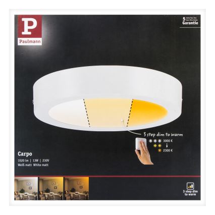 Paulmann 79795 - LED/13W Stropní svítidlo CARPO 230V 2300/2500/3000K