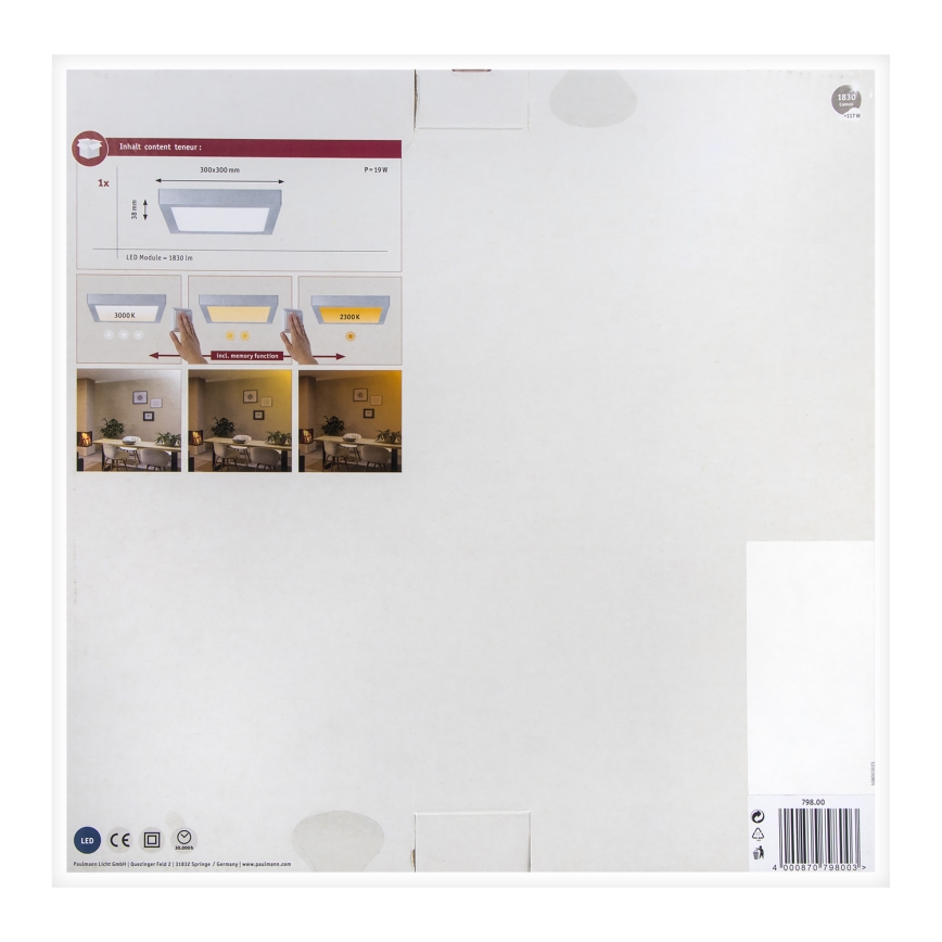Paulmann 79800 - LED/16W Stropní svítidlo CARPO 230V 2300/2500/3000K