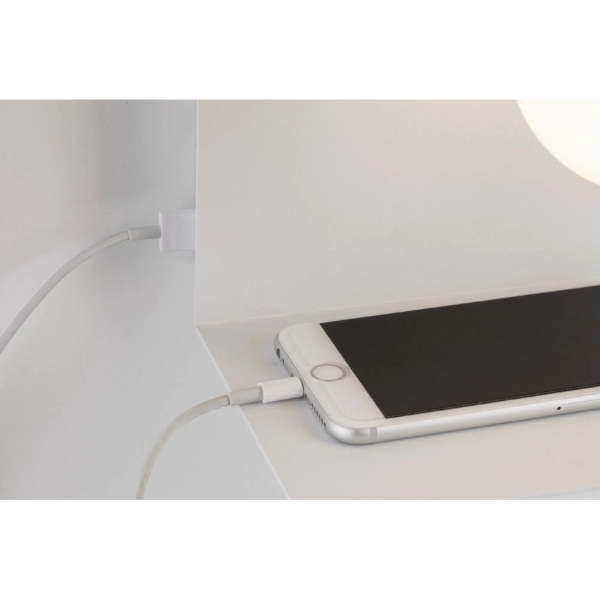 Paulmann 79812 - 1xE27/40W Nástěnné svítidlo s poličkou a USB CALVANI 230V bílá