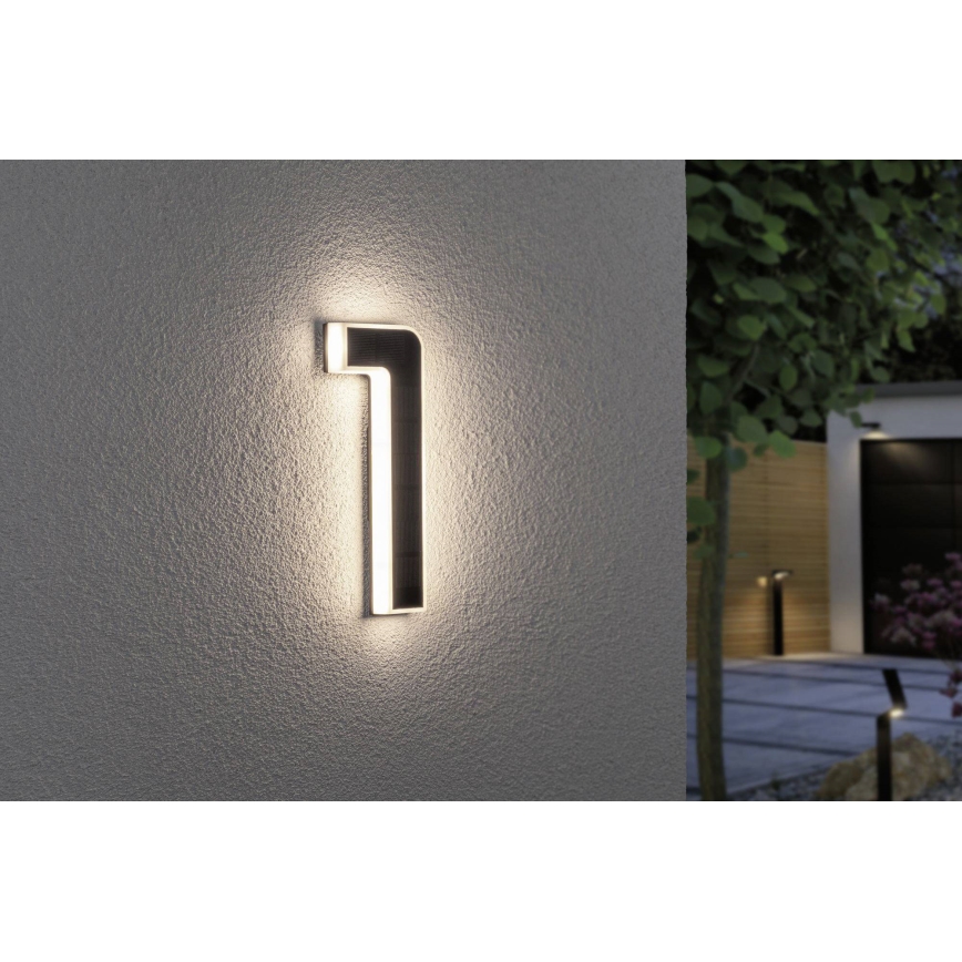 Paulmann 79842 - LED/0,2W IP44 Solární domovní číslo 1,2V 1500 mAh